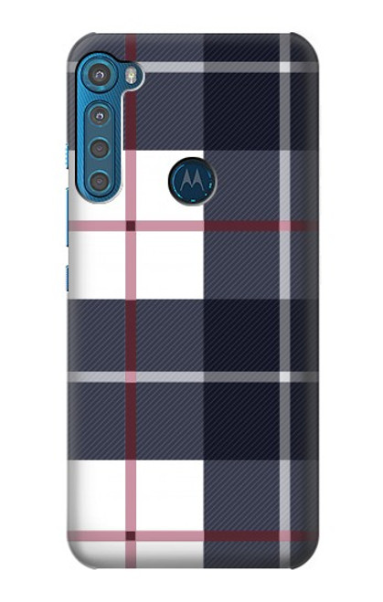S3452 Plaid Fabric Pattern Case For Motorola One Fusion+