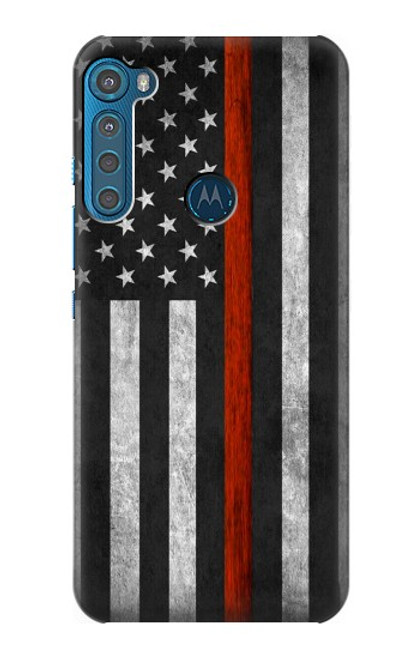 S3472 Firefighter Thin Red Line Flag Case For Motorola One Fusion+