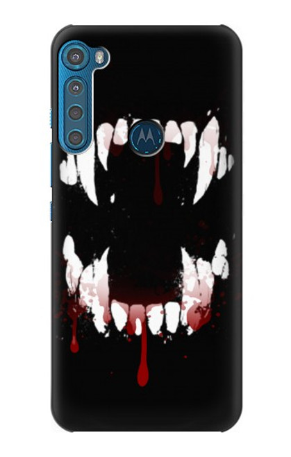 S3527 Vampire Teeth Bloodstain Case For Motorola One Fusion+