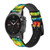 CA0755 Tie Dye Leather & Silicone Smart Watch Band Strap For Garmin Smartwatch