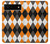 S3421 Black Orange White Argyle Plaid Case For Google Pixel 6