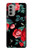 S3112 Rose Floral Pattern Black Case For Motorola Moto G51 5G