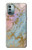 S3717 Rose Gold Blue Pastel Marble Graphic Printed Case For Nokia G11, G21