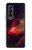 S3897 Red Nebula Space Case For Samsung Galaxy Z Fold 3 5G