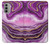 S3896 Purple Marble Gold Streaks Case For Motorola Moto G51 5G