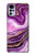 S3896 Purple Marble Gold Streaks Case For Motorola Moto G22