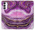 S3896 Purple Marble Gold Streaks Case For Samsung Galaxy S23