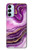 S3896 Purple Marble Gold Streaks Case For Samsung Galaxy M14