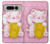 S3025 Pink Maneki Neko Lucky Cat Case For Google Pixel Fold