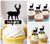 TA0006 Stag Deer Silhouette Party Wedding Birthday Acrylic Cupcake Toppers Decor 10 pcs