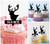 TA0009 Stag Deer Head Silhouette Party Wedding Birthday Acrylic Cupcake Toppers Decor 10 pcs