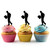 TA0087 Business Man with a Bag Silhouette Party Wedding Birthday Acrylic Cupcake Toppers Decor 10 pcs