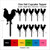 TA0125 Chicken Silhouette Party Wedding Birthday Acrylic Cupcake Toppers Decor 10 pcs