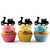 TA0176 Motorcycle Scooter Silhouette Party Wedding Birthday Acrylic Cupcake Toppers Decor 10 pcs