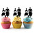 TA0219 Sidecar Wedding Couple Silhouette Party Wedding Birthday Acrylic Cupcake Toppers Decor 10 pcs