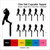 TA0252 Hip Hop Dancing Silhouette Party Wedding Birthday Acrylic Cupcake Toppers Decor 10 pcs