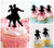 TA0353 Senior Prom Couple Ballroom Dance Silhouette Party Wedding Birthday Acrylic Cupcake Toppers Decor 10 pcs