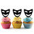 TA0363 Fancy Smile Face Silhouette Party Wedding Birthday Acrylic Cupcake Toppers Decor 10 pcs