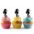 TA0411 Sea Horse Silhouette Party Wedding Birthday Acrylic Cupcake Toppers Decor 10 pcs