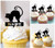 TA0416 Black Cat Halloween Silhouette Party Wedding Birthday Acrylic Cupcake Toppers Decor 10 pcs