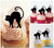 TA0416 Black Cat Halloween Silhouette Party Wedding Birthday Acrylic Cupcake Toppers Decor 10 pcs