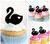 TA0431 Swan Love Heart Silhouette Party Wedding Birthday Acrylic Cupcake Toppers Decor 10 pcs