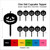 TA0491 Halloween Pumpkin Silhouette Party Wedding Birthday Acrylic Cupcake Toppers Decor 10 pcs