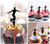 TA0597 Ice Skate Ice Skating Silhouette Party Wedding Birthday Acrylic Cupcake Toppers Decor 10 pcs