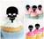 TA0644 Soldier Skull Silhouette Party Wedding Birthday Acrylic Cupcake Toppers Decor 10 pcs