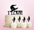 TC0206 I Love Xtreme Sport Snowboard Party Wedding Birthday Acrylic Cake Topper Cupcake Toppers Decor Set 11 pcs