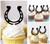 TA0776 Lucky Horseshoe Silhouette Party Wedding Birthday Acrylic Cupcake Toppers Decor 10 pcs