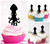 TA0785 Giant Squid Silhouette Party Wedding Birthday Acrylic Cupcake Toppers Decor 10 pcs