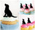 TA0804 Sitting Dog Silhouette Party Wedding Birthday Acrylic Cupcake Toppers Decor 10 pcs