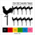 TA0819 Combed Rooster Silhouette Party Wedding Birthday Acrylic Cupcake Toppers Decor 10 pcs