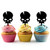 TA0964 Broken Skull Silhouette Party Wedding Birthday Acrylic Cupcake Toppers Decor 10 pcs