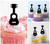 TA1019 Chordophone Silhouette Party Wedding Birthday Acrylic Cupcake Toppers Decor 10 pcs