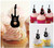 TA1020 Electric Guitar Solo Silhouette Party Wedding Birthday Acrylic Cupcake Toppers Decor 10 pcs