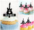 TA1020 Electric Guitar Solo Silhouette Party Wedding Birthday Acrylic Cupcake Toppers Decor 10 pcs