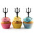 TA1050 Trident Pitchfork Weapon Silhouette Party Wedding Birthday Acrylic Cupcake Toppers Decor 10 pcs