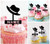 TA1183 Traveller Hat Silhouette Party Wedding Birthday Acrylic Cupcake Toppers Decor 10 pcs