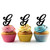 TA1228 Alphabet G Silhouette Party Wedding Birthday Acrylic Cupcake Toppers Decor 10 pcs
