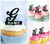 TA1228 Alphabet G Silhouette Party Wedding Birthday Acrylic Cupcake Toppers Decor 10 pcs