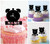 TA1269 Alarm Clock Silhouette Party Wedding Birthday Acrylic Cupcake Toppers Decor 10 pcs