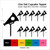 TA1276 Cheer Megaphone Silhouette Party Wedding Birthday Acrylic Cupcake Toppers Decor 10 pcs