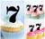 TA1278 Lucky Number 7 Silhouette Party Wedding Birthday Acrylic Cupcake Toppers Decor 10 pcs