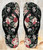 FA0331 Vintage Rose Pattern Beach Slippers Sandals Flip Flops Unisex