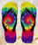 FA0379 Tie Dye Swirl Color Beach Slippers Sandals Flip Flops Unisex