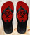 FA0396 Biohazards Virus Red Alert Beach Slippers Sandals Flip Flops Unisex