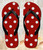 FA0413 Red Polka Dots Beach Slippers Sandals Flip Flops Unisex