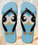 FA0426 Cute Blue Owl Beach Slippers Sandals Flip Flops Unisex